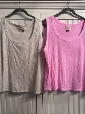 Universal Thread Bundle Scoop Neck Tank Tops - Pink & Cream
